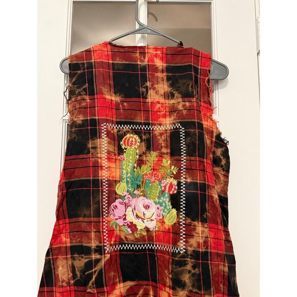 Savannah Jane duster vest southwestern grunge embroidered raw edges M NWOT - Picture 9 of 11